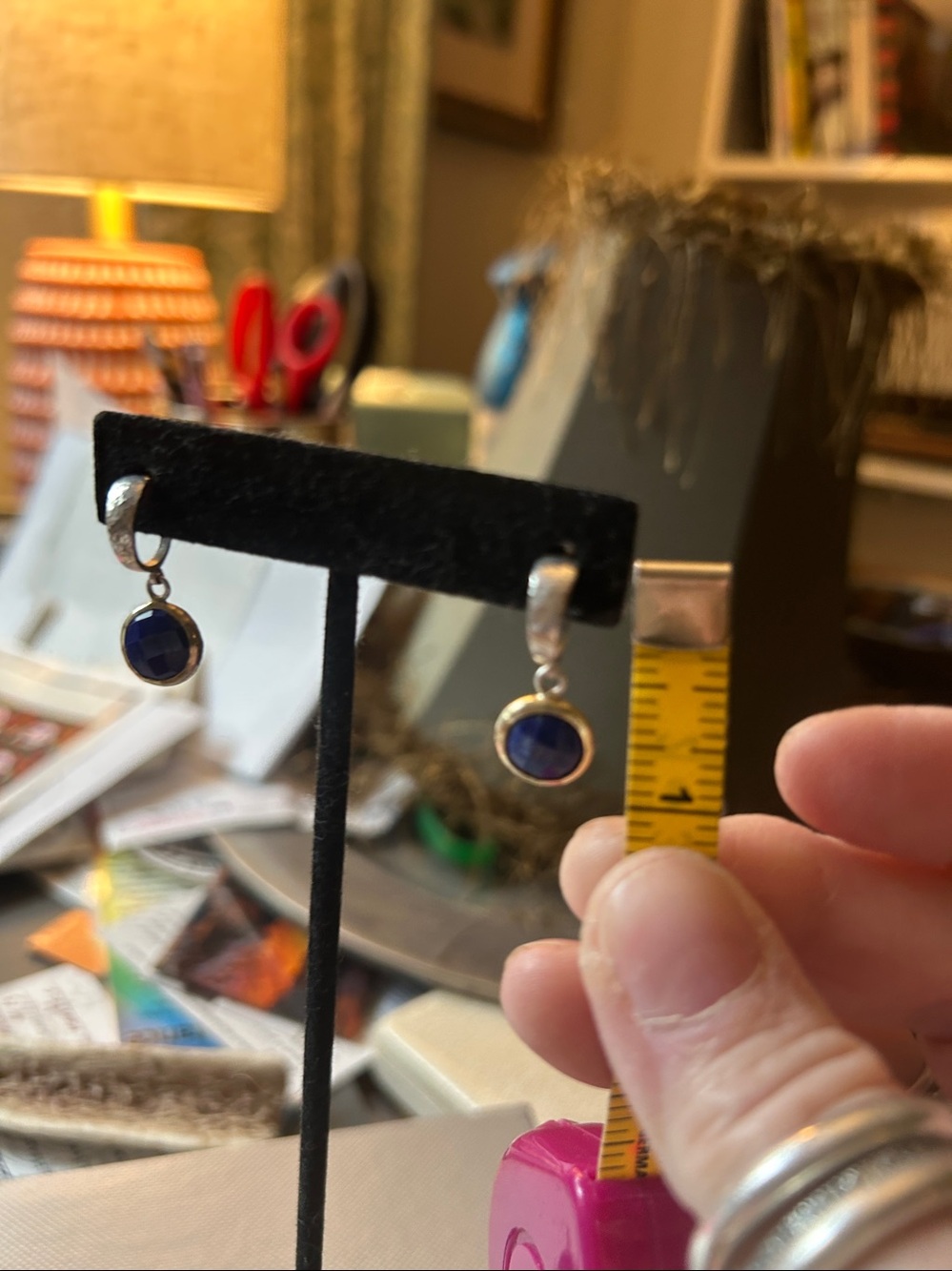 Gurhan sterling silver, gold vermeil lapis earrings - Picture 4 of 5